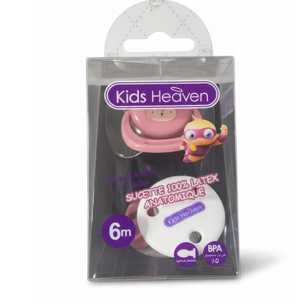 Kids Heaven Sucette 100 % Latex Anatomique 6M+ – Algérie