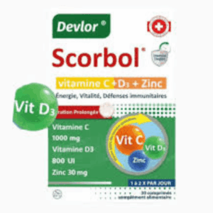 Scorbol Vitamine C + D3 + Zinc – Algérie