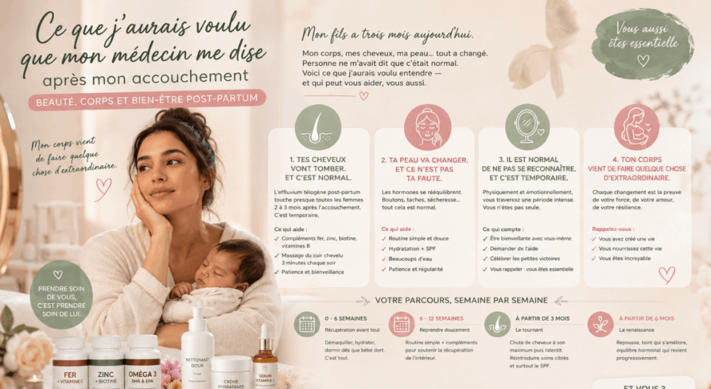beauté post-partum cheveux peau