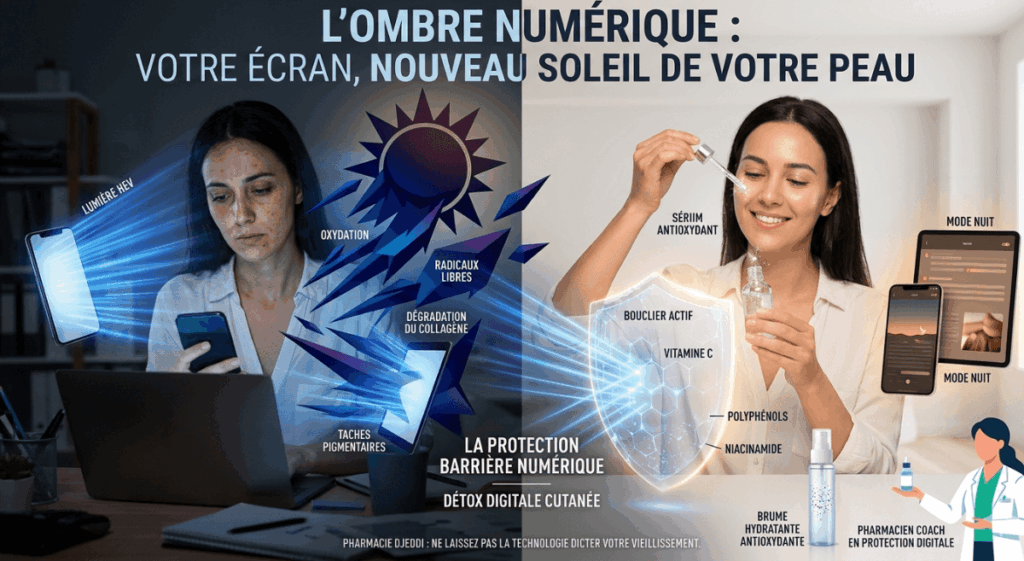 lumière bleue peau