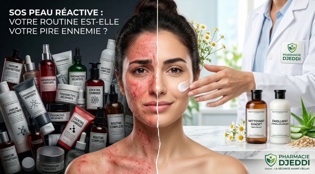 peau réactive irritée