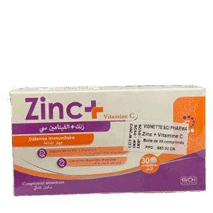 Soi Pharma Zinc + Vitamine C Défense Immunitaire 30 comprimés Algérie