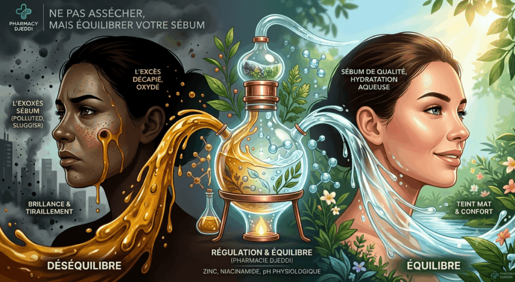 excès de sébum