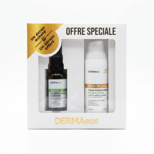 DERMAeos UVELEOS SPF50+ – Crème Solaire Anti-Taches + Sérum Offert – Pharmacie Djeddi